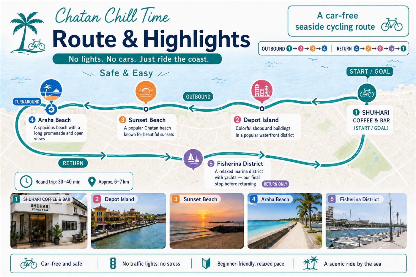 Chatan Chill Time 路線與景點(無汽車的海濱騎行路線)